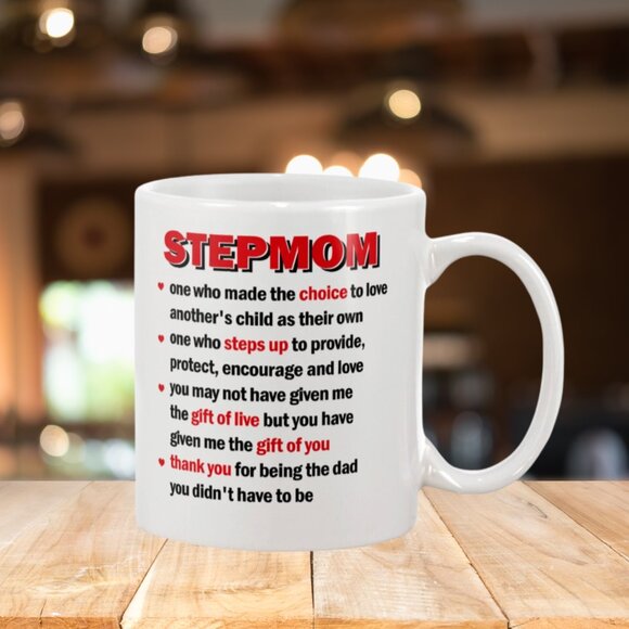 Funny StepMom Mug - Bonus List - 11oz White Coffee Cup Gift - Picture 3 of 4